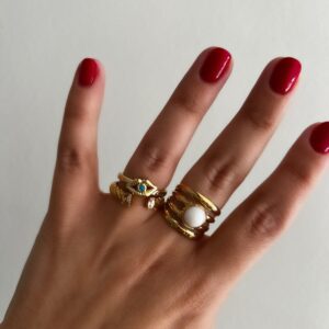 ρυθμιζόμενα ατσάλινα χρυσά δαχτυλίδια